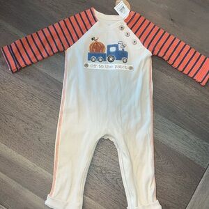 Mud Pie Pumpkin Tractor Bodysuit 6-9 months